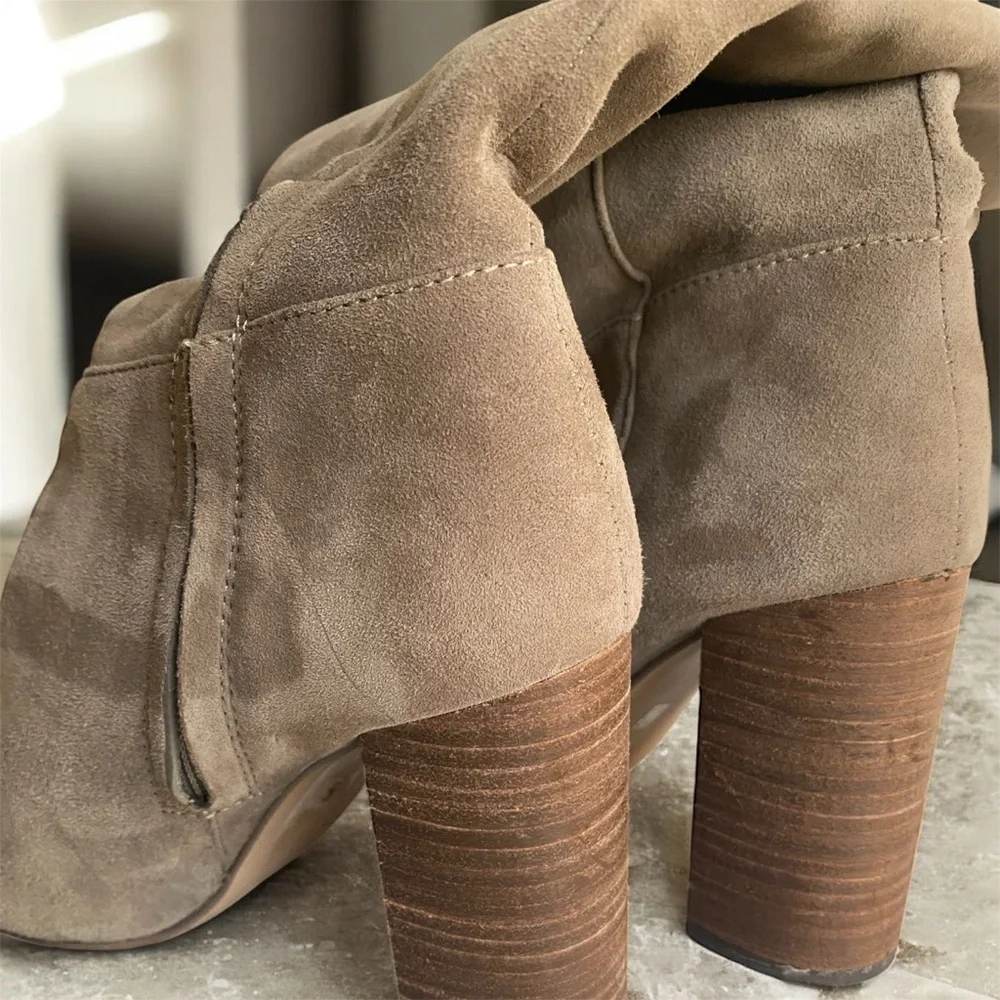 Steve Madden Taupe Heeled Boots - Picture 6 of 10